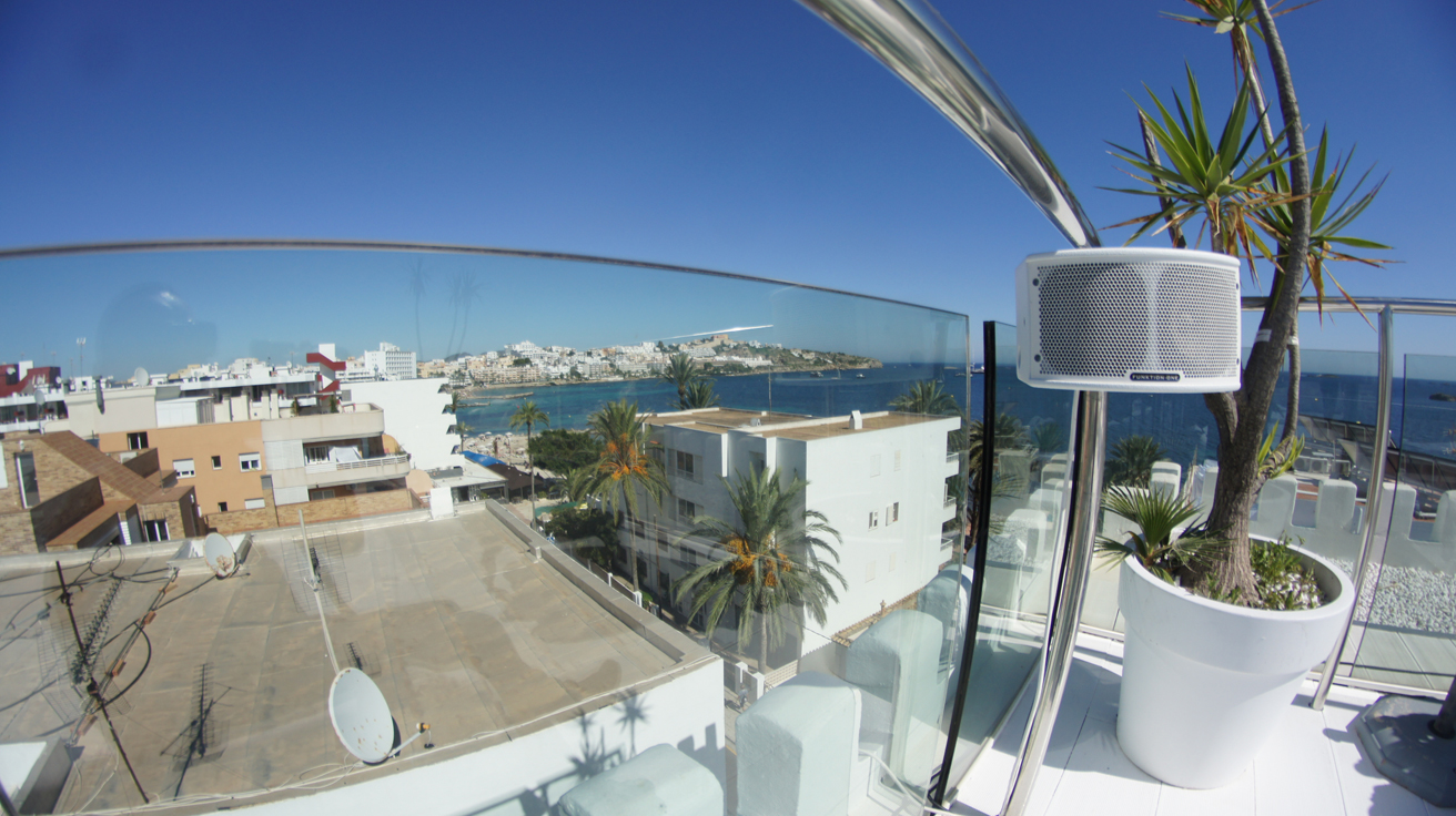 F55 speakers installed for rooftop at Hotel Es Vivre -  Ibiza