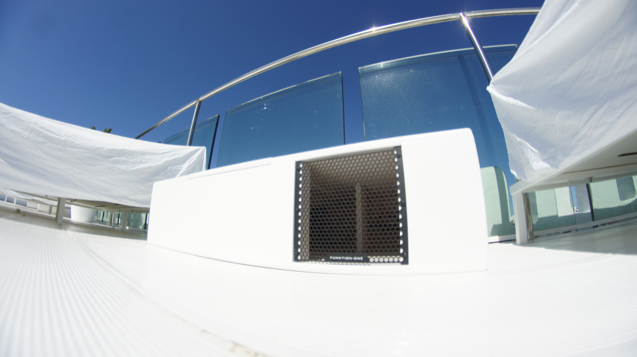 MB210LP bass installed on rooftop of Hotel Es Vivre Ibiza